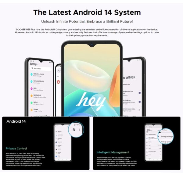 DOOGEE N55 Plus, 8 GB + 128 GB, 6,56 Zoll Android 14 Spreadtrum T606 Octa Core, Netzwerk: 4G, OTG – Bild 5