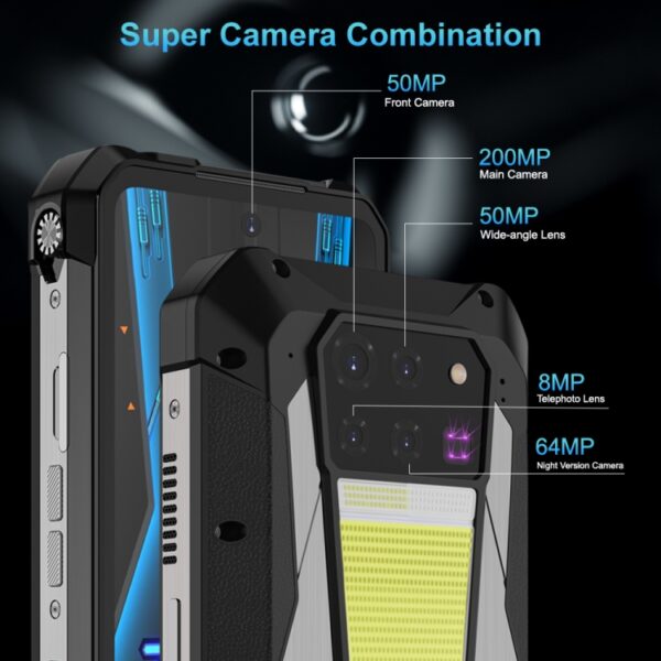 Unihertz Tank 3 Pro 5G / 8849, Projektor, 200-MP-Kamera, Nachtsicht, 23800-mAh-Akku, 6,79-Zoll-Android 13-Dimension 8200 Octa Core, Netzwerk: 5G, 16GB+512GB, 18GB+512GB – Bild 8