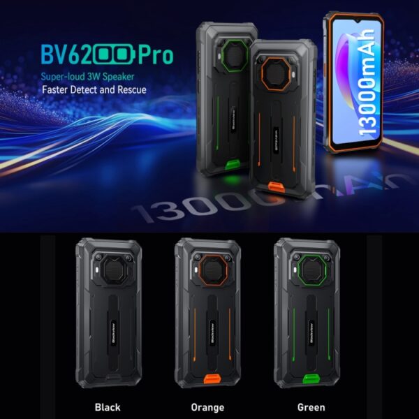 Blackview BV6200 Pro, IP68/IP69K/MIL-STD-810H, 6,56 Zoll Android 13 MediaTek Helio P35 Octa Core, Netzwerk: 4G, OTG, 6GB+128GB – Bild 2